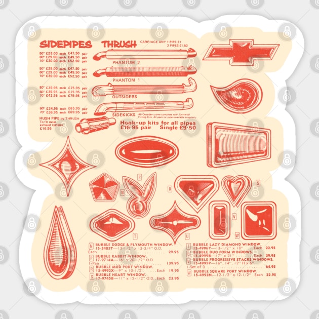 Vintage Parts Ad (Vintage Red) Sticker by NextGenVanner